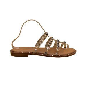 Sincerely Jules Women’s Clear Studded Strap Open Toe Slip-On Sandals Size 8.5
